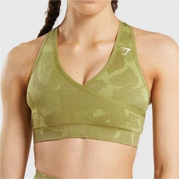 Gymshark Other - Gymshark Green Camo Sports Bra Size Small